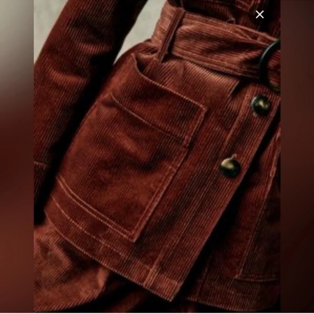 Sezane Madenn Jacket Corduroy Red Rust
Brown Size 44 US 12 - Picture 3 of 9
